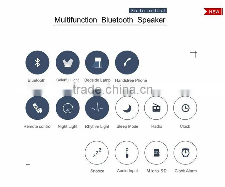 2016 New Arrival Crystal Wireless Multifuction Remote Control Bluetooth Speaker With FM Radio/Night Light/TF Card Supported