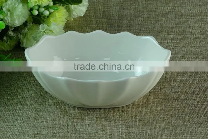 Bulk Stock white Fruit Bowl Cheap Ceramic Bowl ceramic porcelain for kitchen or home decoration