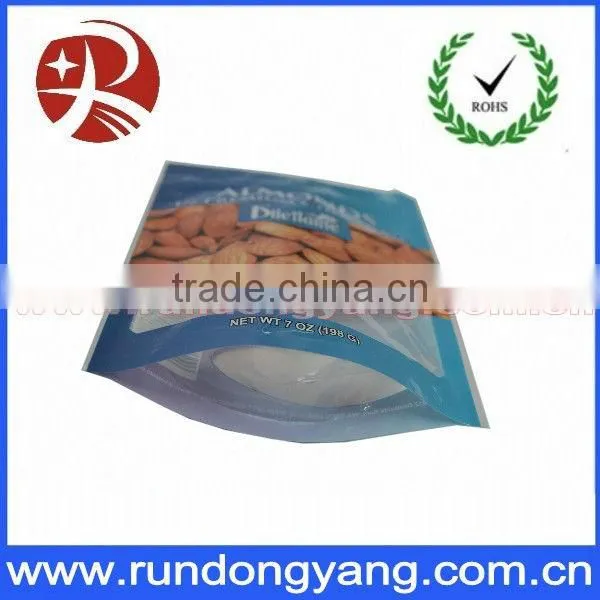 Custom self standing plastic food packaging bags