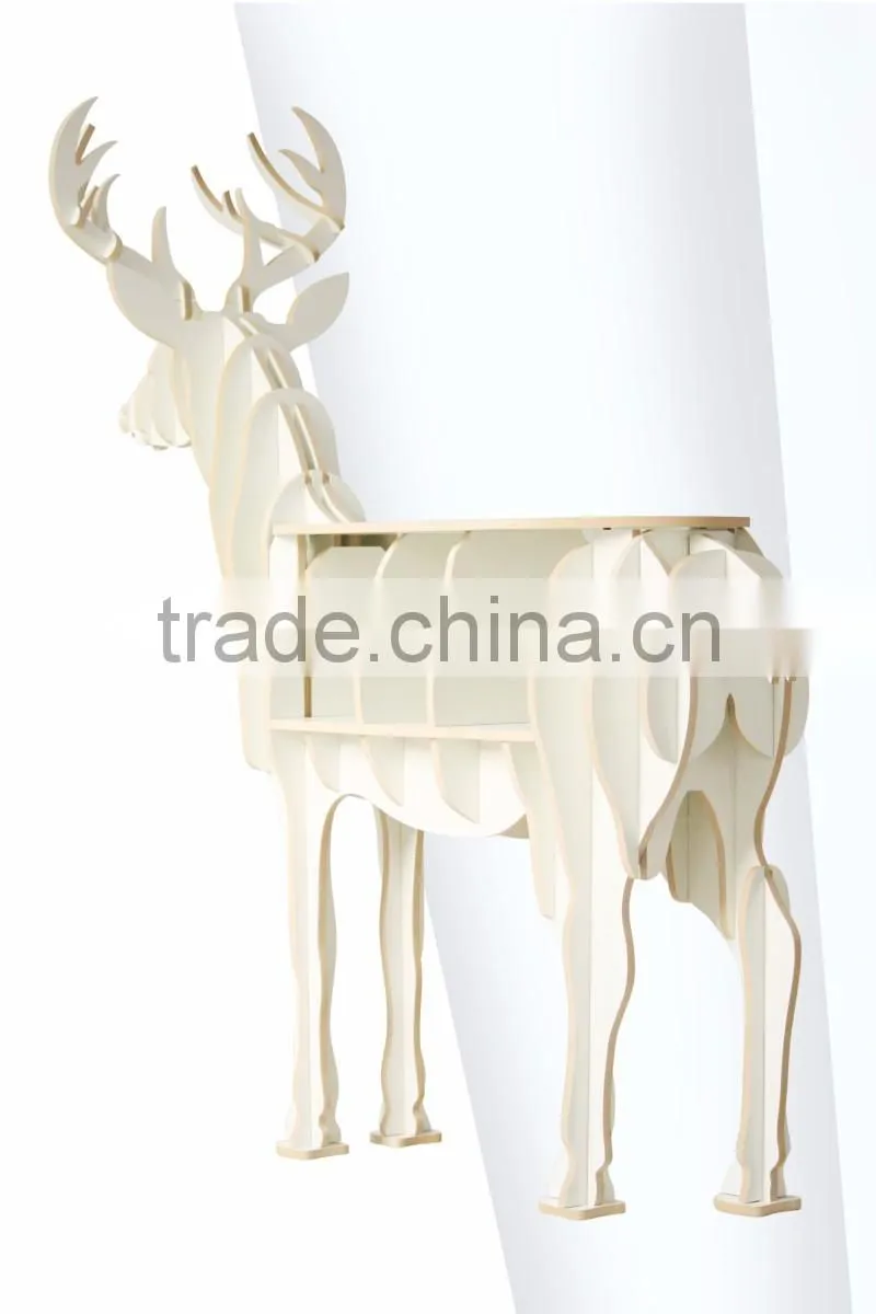 MDF Christmas creative furniture deer table bookshelves puzzle