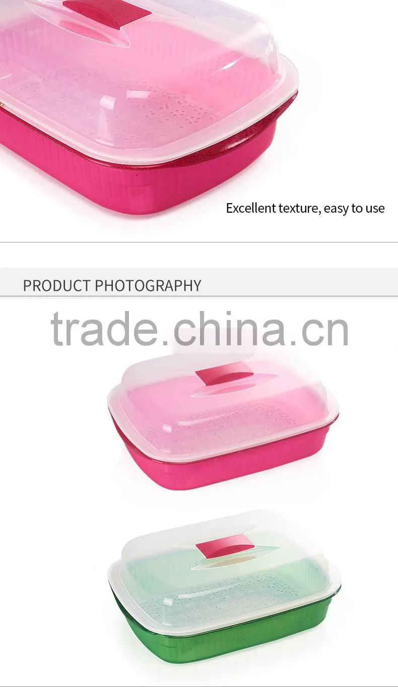 emc plastic kitchen drainers for vegetable and fruits, plastic drainers with lids