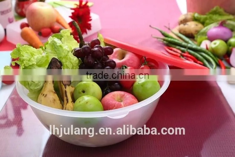 Plastic transparent salad bowl /Wholesale big plastic salad bowl set with lid