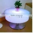 lighting round bar table with stainless steel base