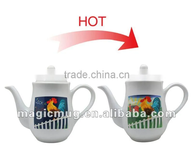 new brand heat sensitive color changing magic teapot