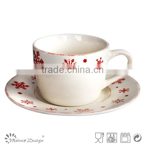Good quality novel gift design ceramic cup and saucer