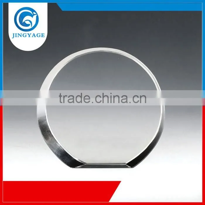 Jingyage Professional service free sample round plate joint crystal optical award crystal trophy crystal plaque award