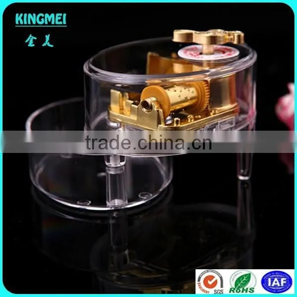 High grade handicrafts clear round crystal music box for wedding gift