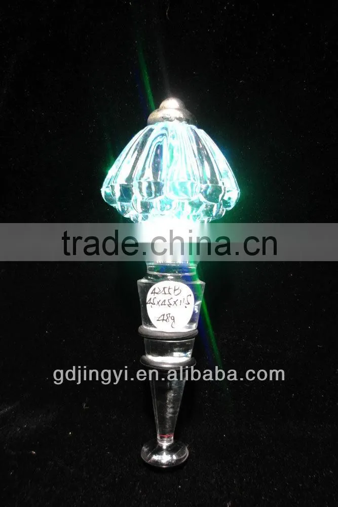 clear Acrylic wine bottle stopper with LED 7colors lighting for sale