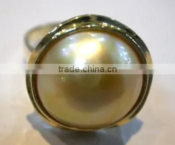 Bowknot Latest Gold Ring Designs Pearl Ring Tahitian Pearl Ring
