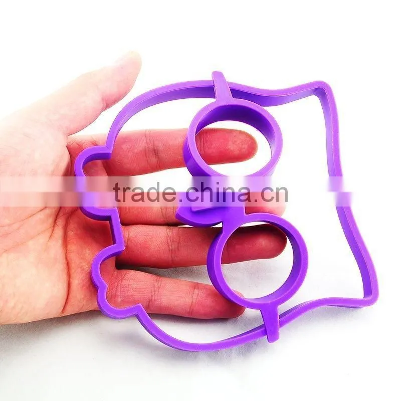 Unique silicone egg cook ring owl shaped fried egg molds pancake maker