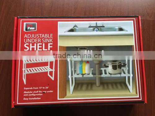 adjustable under sink shelf organizer/2014 hot sale free DIY commodity shelf/ combination bookcases