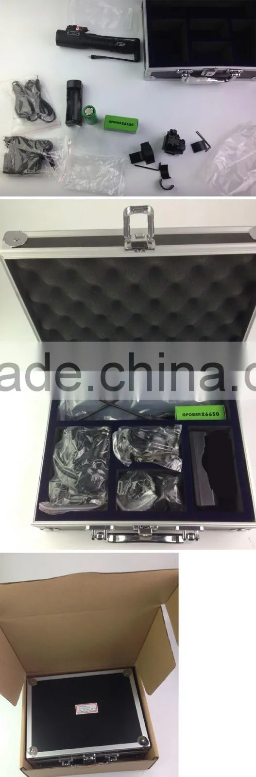 Tactical professional hunting green laser sight with 1000 lumens CREE T6 LED flashlight with strobe light