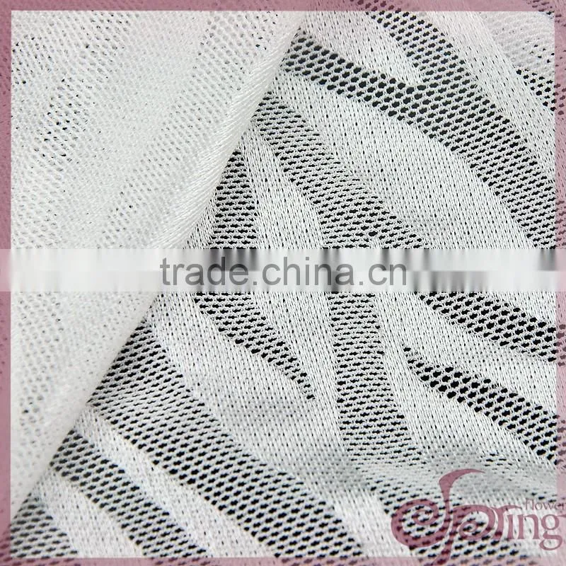 White zebra design shining soft elastic tricot lace, fashion swiss lace fabric
