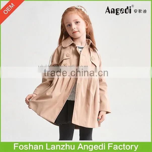 OEM Winter coat Older girls jacket ruffle hem Girls Dressy Peacoat