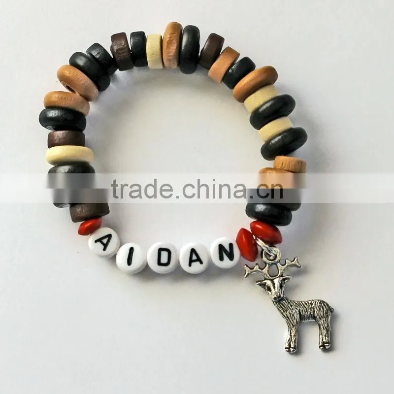 fashion pearl bead bracelet for baby, little girl holiday jewelry, ladybug charm bead bracelet for children