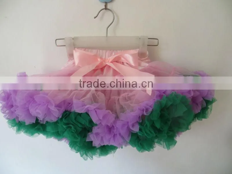 Factory direct wholesale new design chiffon pettiskirt with bow for girls