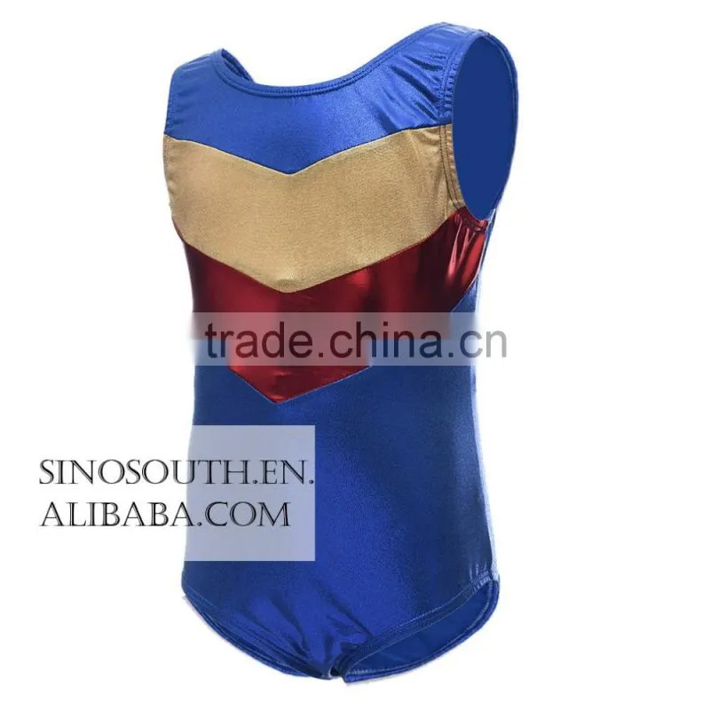 2017 One-piece Shining Double-V Gymnastics Athletic Leotard for Little Girls