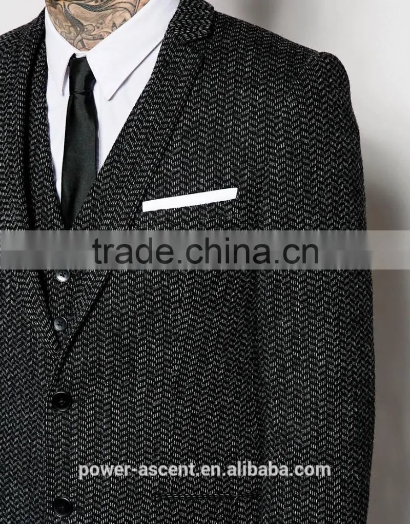 Men's Top Quality New Look Grey Wool Suit Jacket