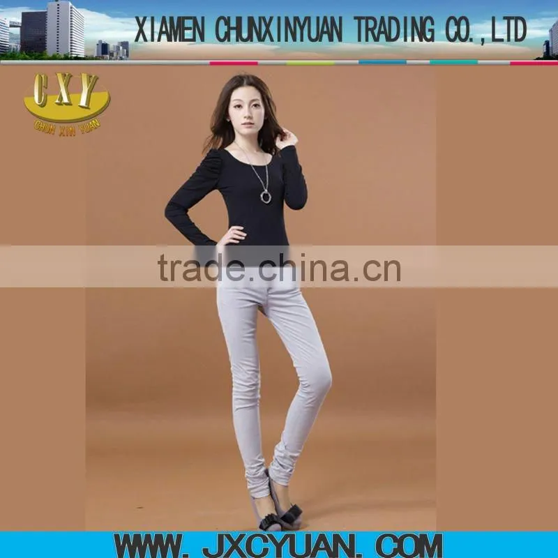 pure white blank white long sleeve t shirt for women