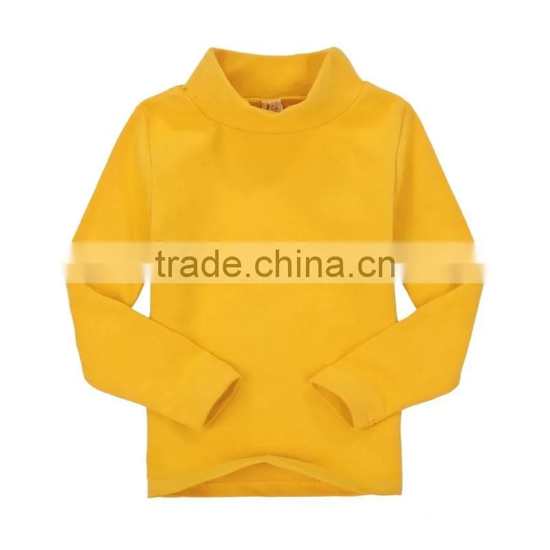 custom spring/autumn/winter fashion baby cotton spandex lycra infant garment long sleeve high collar baby t-shirt