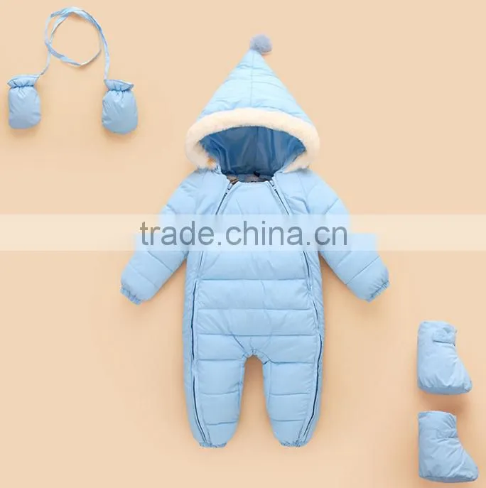 wholesale quality baby winter garment/lastest infant kids warm romper jumpsuit