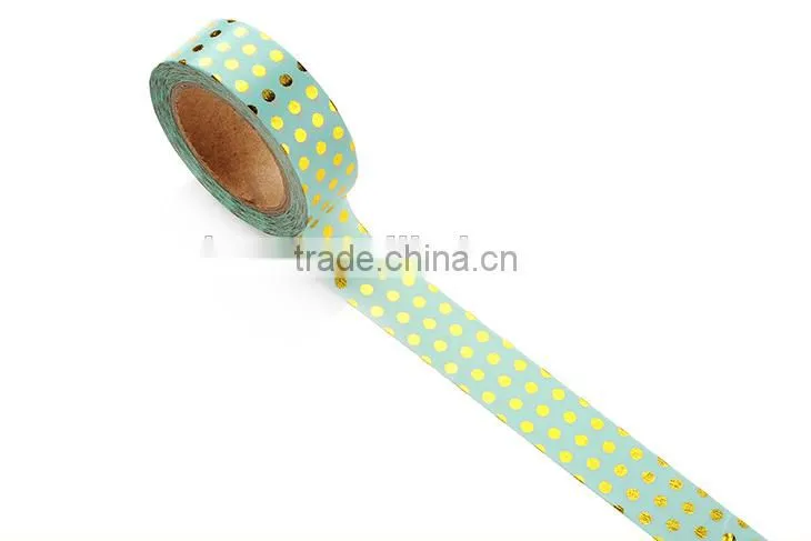 3 patters Japan Washi tape gold stamping point patterns paper tape 1.5cm*10m