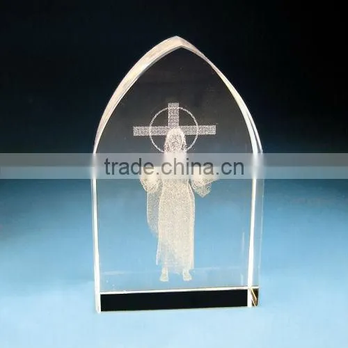 3D laser engraving religion gift crystal gift