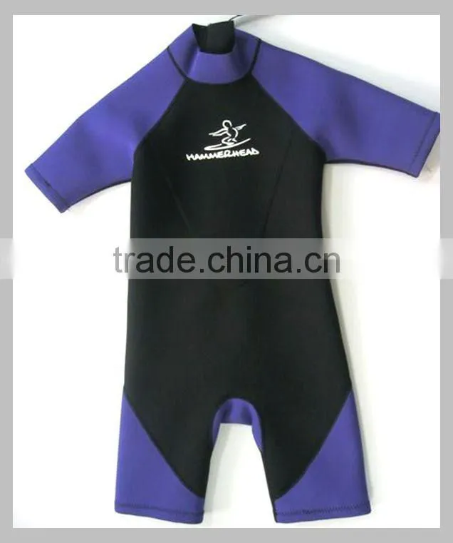 3mm Neoprene surf shorts for children ladies short sleeve suits