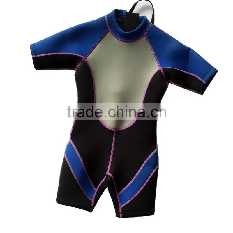 Shorty neoprene smooth skin wetsuit for kids