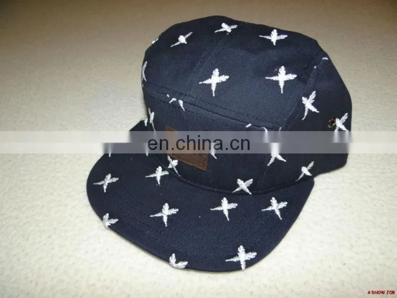 Leather Patch Digital Printing 5 Panel Cap