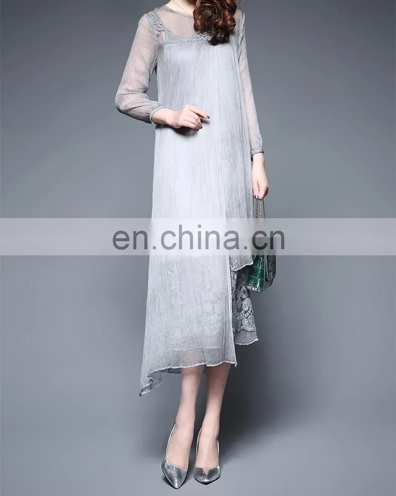 Top grade newest elegant long sleeve dresses one piece for women