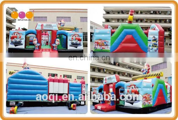 AOQI wonderful inflatable car fun city outdoor playground equipment inflatable fun city bouncer