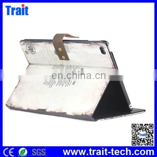 Retro Style Magnetic Flip Stand Time Axis Pattern Leather Case for iPad Air 2 iPad 6,wholesale for apple ipad 6 leather case