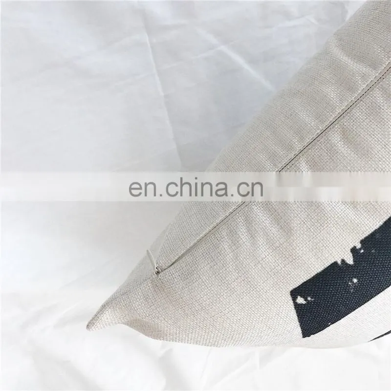 Popular Promotional Number Design Cotton Linen Cushion cover
