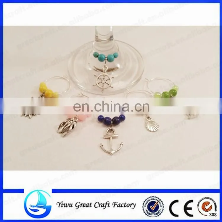 Tiny Christmas Ornaments Set of 6 Wine Glass Charms