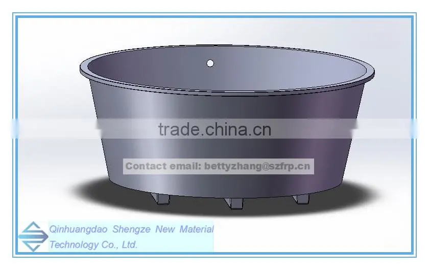 FRP fish farm tank, gel coating surface treatment, fish farming application tank