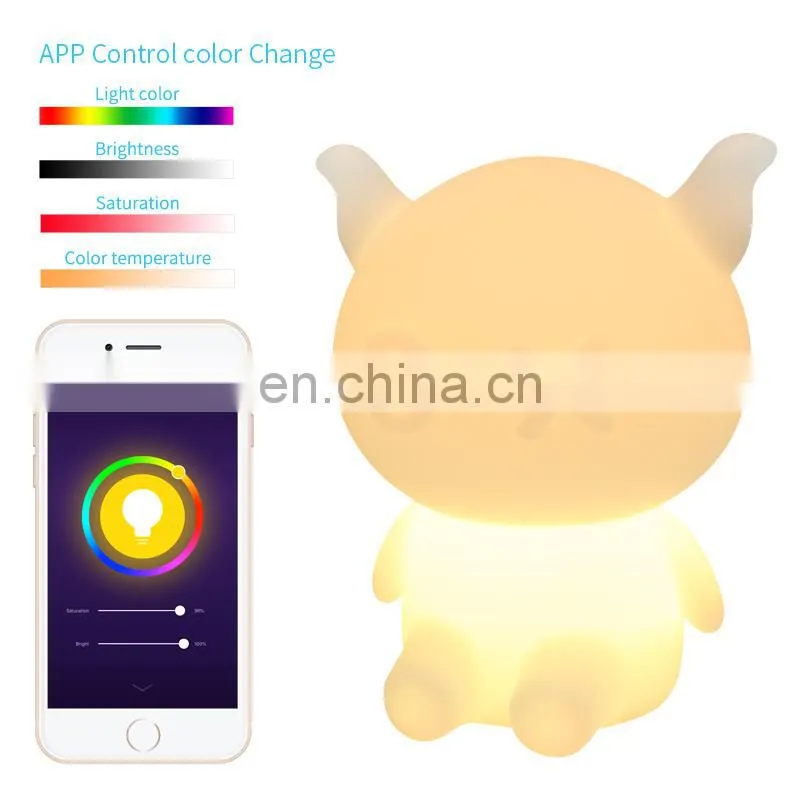Mobile App control alexa smart home moon light wifi led night light