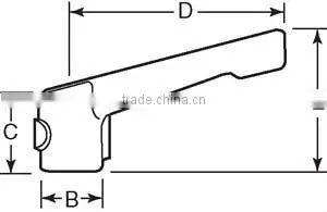 Plastic Adjustable handle with thread clamp handle lever