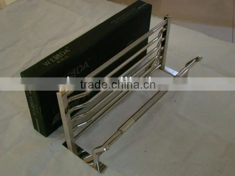 Wesda 90 degree rotation hotel bathroom tmetal towel shelf wall hook 2028