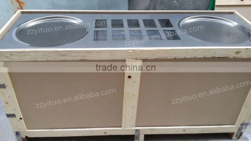 New Design Popular Double Plat pans Commercial Fried Ice Cream Machine Price