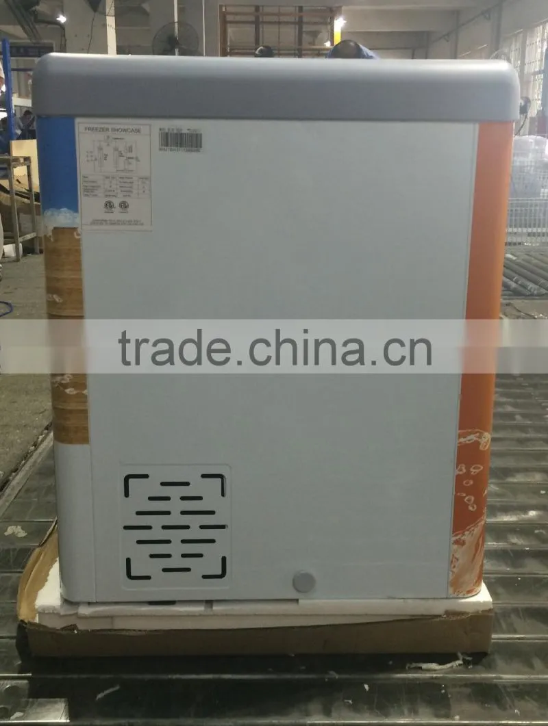 Ice Cream Chest Showcase With Glass Door And ETL Certificate,Curved Glass Door Ice Cream Freezer