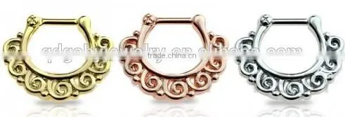 lucky clould 316L surgical steel septum clicker nose piercing Body Jewelry