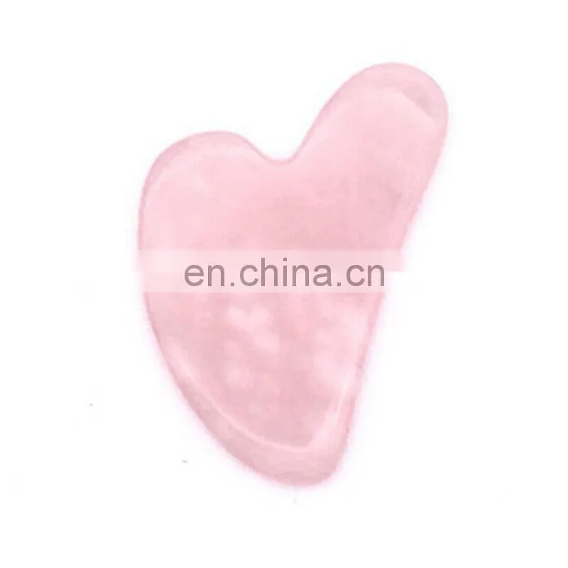 Heart shaped pink quartz gua sha
