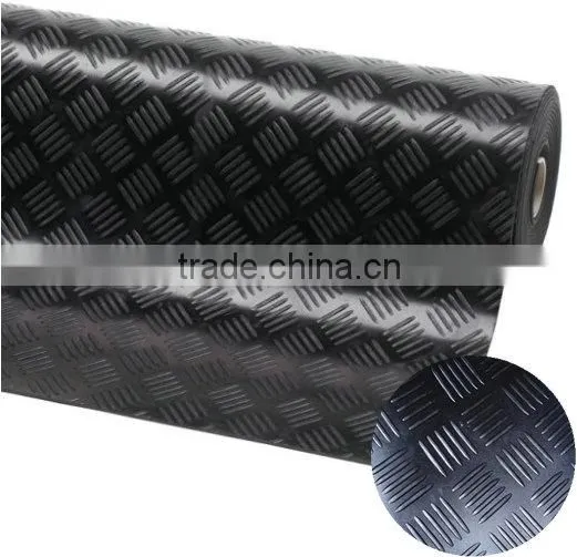 Fine ribbed type anti-slip colorful rubber mat for parking