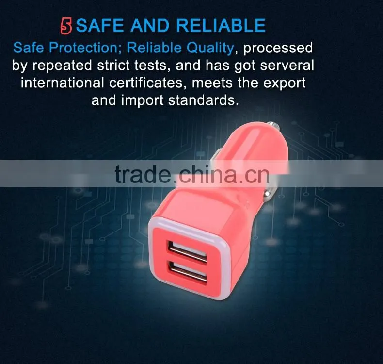 Dual USB Car Charger For iPad iPhone 5V 3.1A Mini Adapter