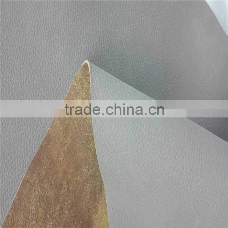 Pu coating cow split leather barton print pattern