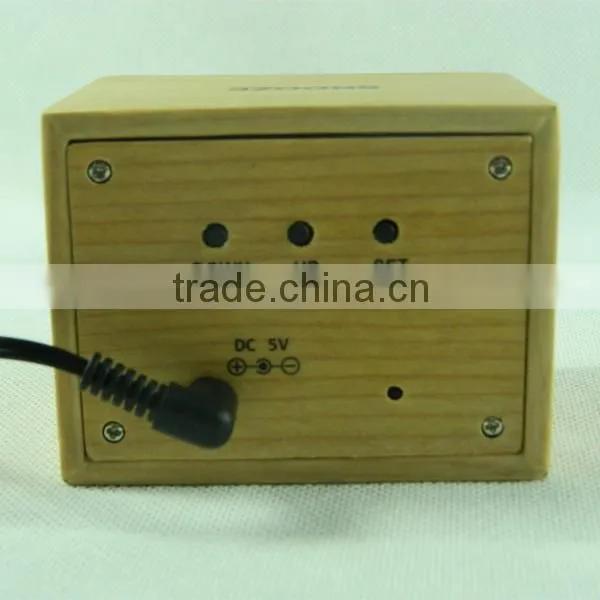 2015 Office Led Click Table Wooden Alarm Clock with Touch Function