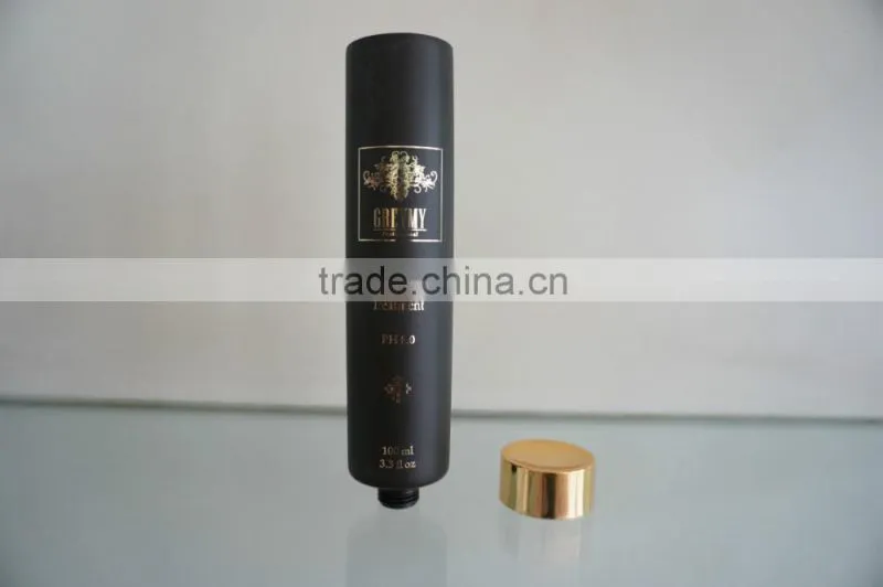 Dia 35mm hot stamping tube with bright gold screw cap for cosmetic packaging