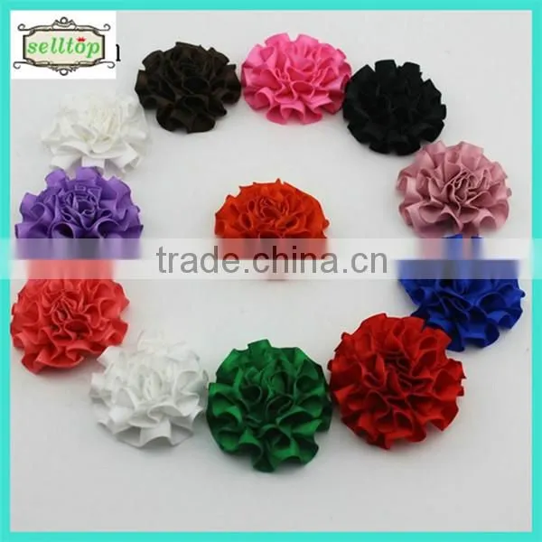 6cm satin ribbon handmade flowers for baby clothes