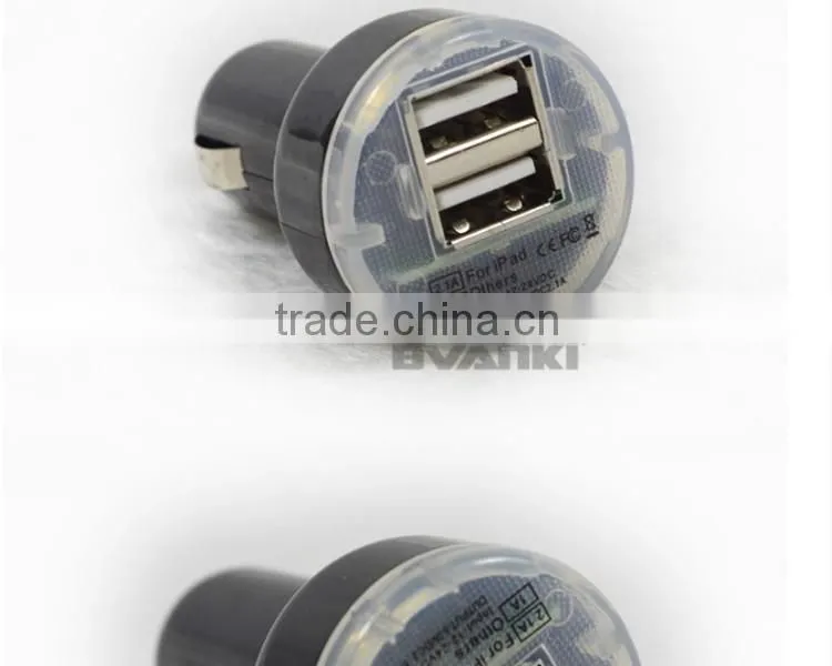 2016 low price high quality mini dual port car usb charger coloful Mobile Phone Charger for Apple and Samsung free samples